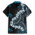 Bula Fiji Women's Day Family Matching Tank Maxi Dress and Hawaiian Shirt Indigo Masi Tapa
