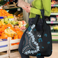 Bula Fiji Women's Day Grocery Bag Indigo Masi Tapa
