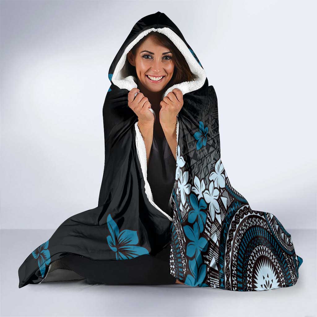 Bula Fiji Women's Day Hooded Blanket Indigo Masi Tapa