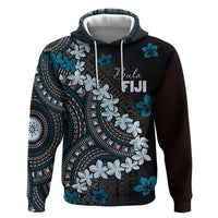 Bula Fiji Women's Day Hoodie Indigo Masi Tapa