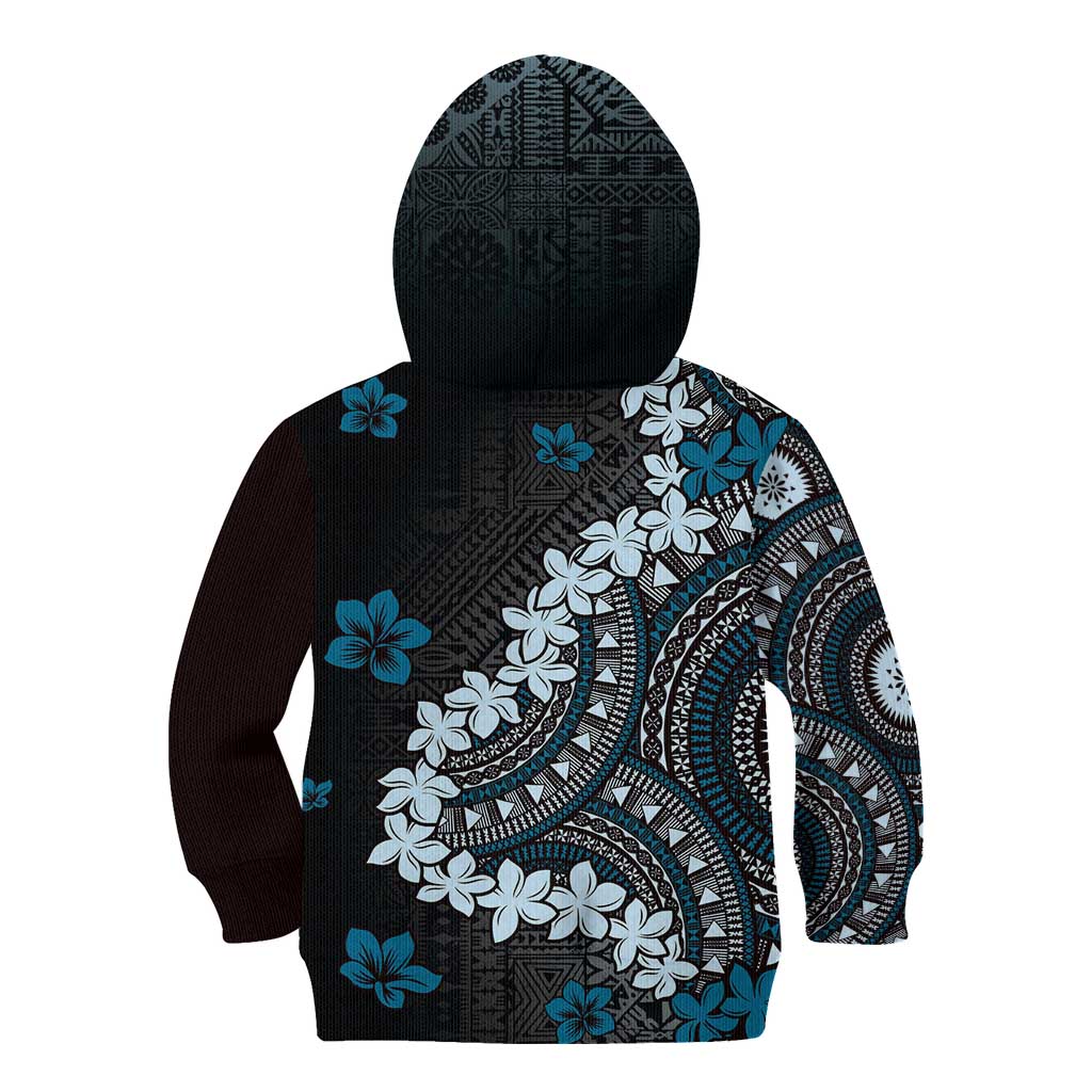 Bula Fiji Women's Day Kid Hoodie Indigo Masi Tapa