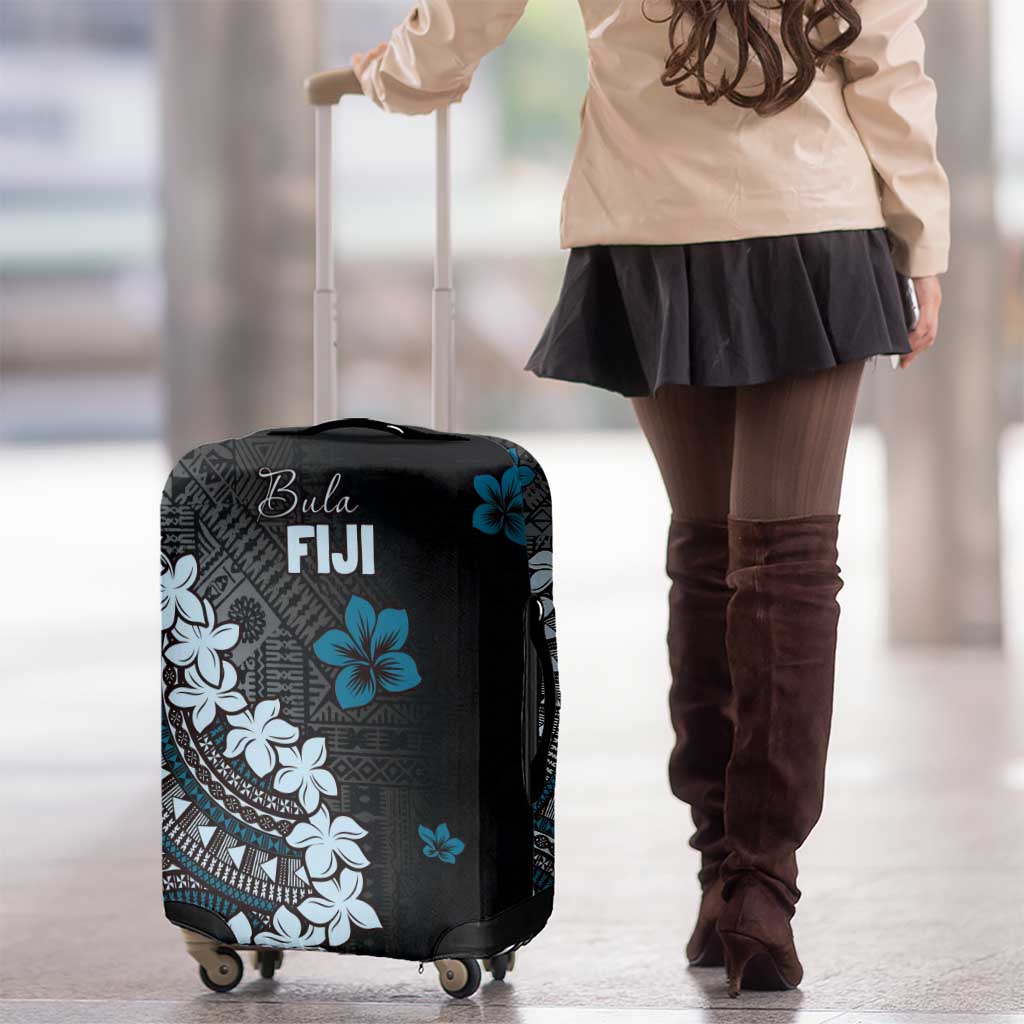 Bula Fiji Women's Day Luggage Cover Indigo Masi Tapa