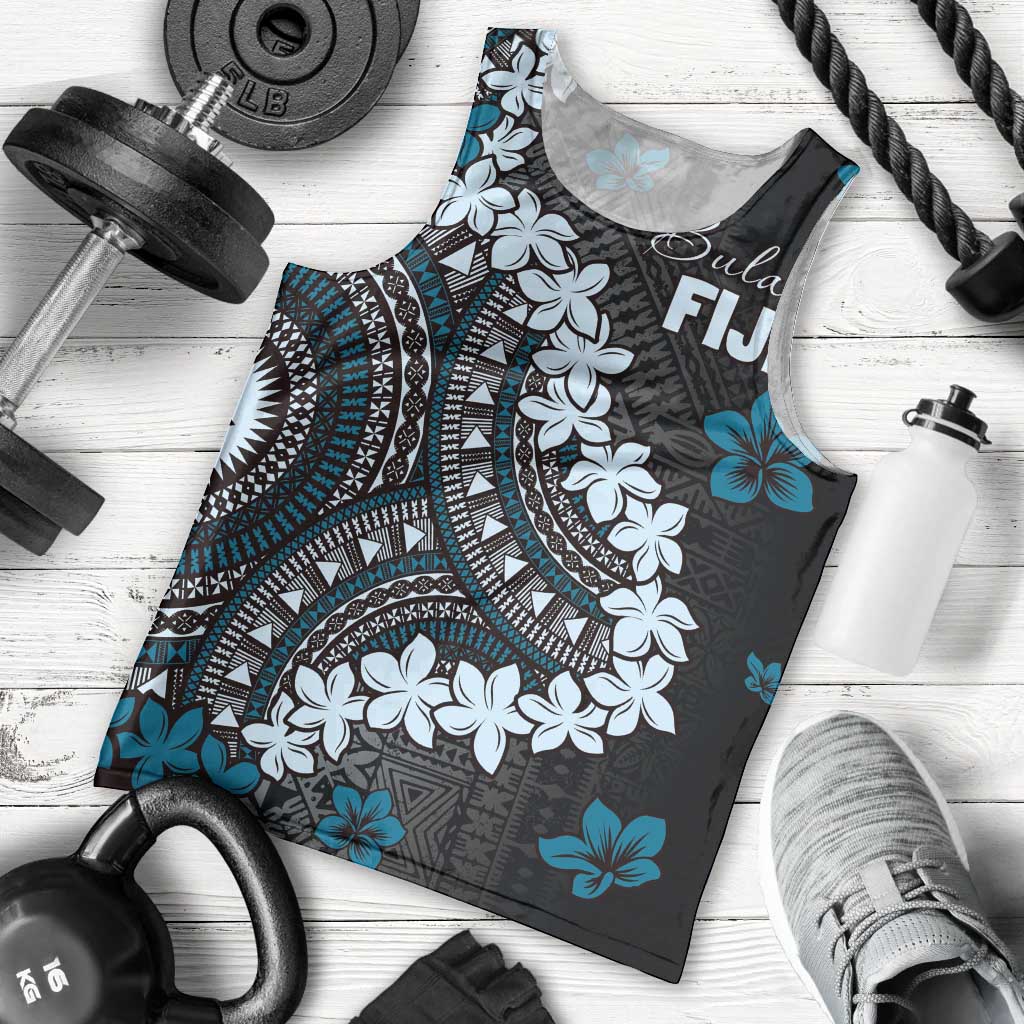 Bula Fiji Women's Day Men Tank Top Indigo Masi Tapa