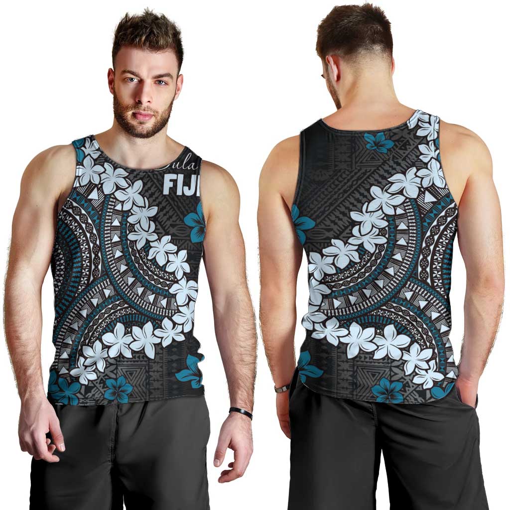 Bula Fiji Women's Day Men Tank Top Indigo Masi Tapa