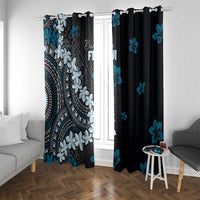 Bula Fiji Women's Day Window Curtain Indigo Masi Tapa
