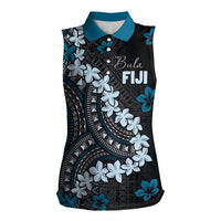 Bula Fiji Women's Day Women Sleeveless Polo Shirt Indigo Masi Tapa
