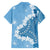 Bula Fiji Women's Day Family Matching Off The Shoulder Long Sleeve Dress and Hawaiian Shirt Turquoise Masi Tapa