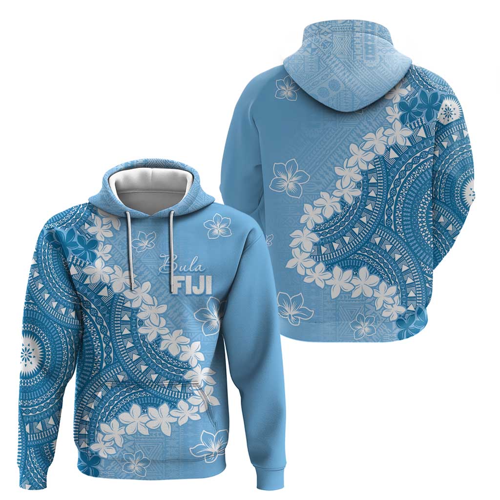 Bula Fiji Women's Day Hoodie Turquoise Masi Tapa