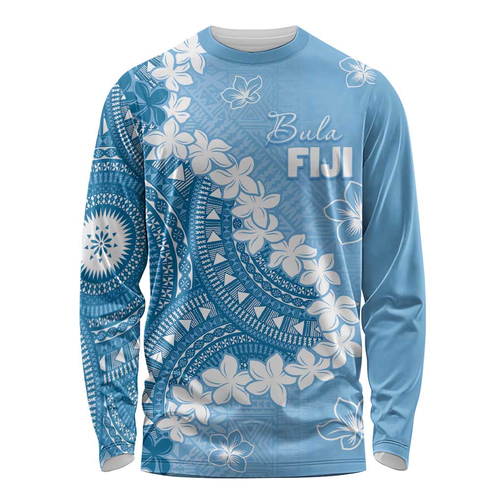 Bula Fiji Women's Day Long Sleeve Shirt Turquoise Masi Tapa