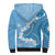 Bula Fiji Women's Day Sherpa Hoodie Turquoise Masi Tapa