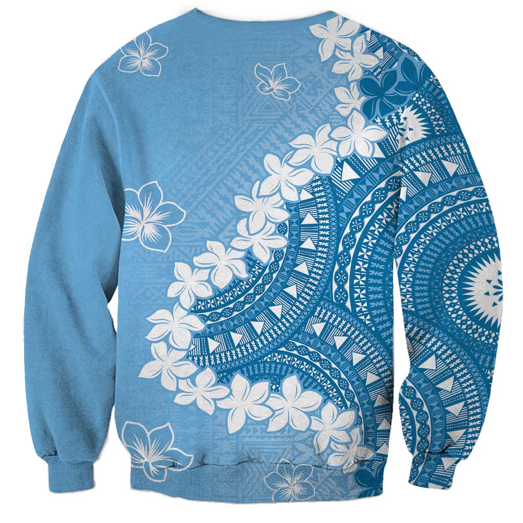 Bula Fiji Women's Day Sweatshirt Turquoise Masi Tapa