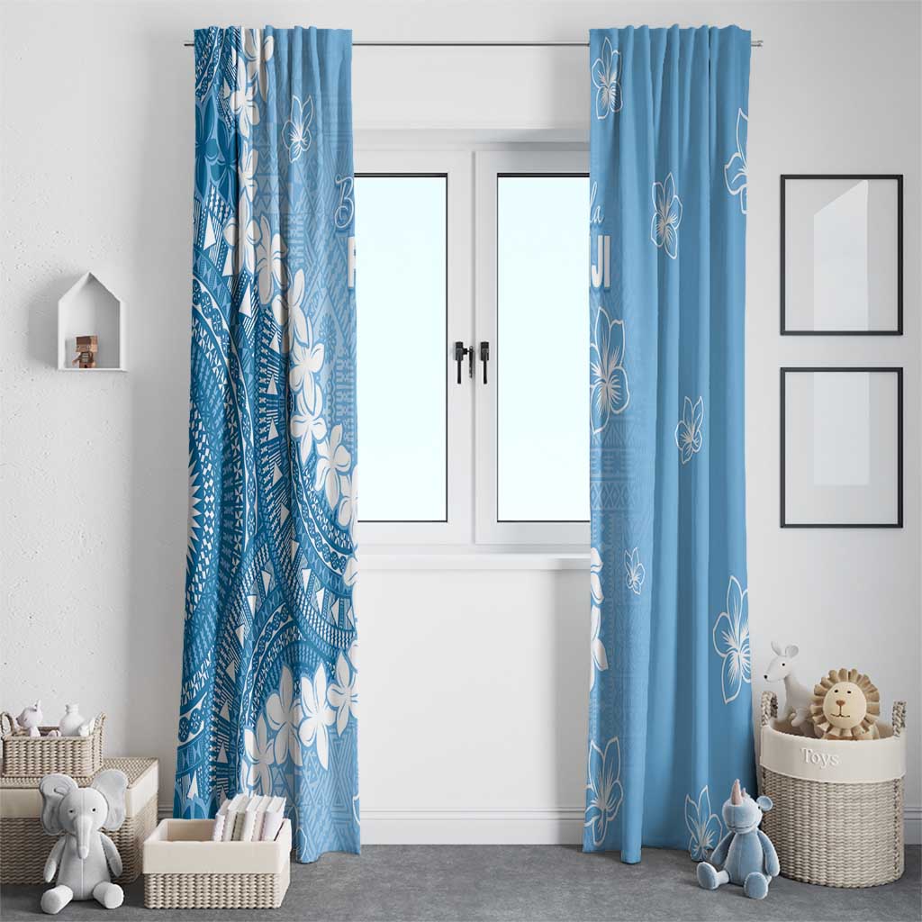 Bula Fiji Women's Day Window Curtain Turquoise Masi Tapa LT7