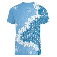 Bula Fiji Women's Day Women V-Neck T-Shirt Turquoise Masi Tapa