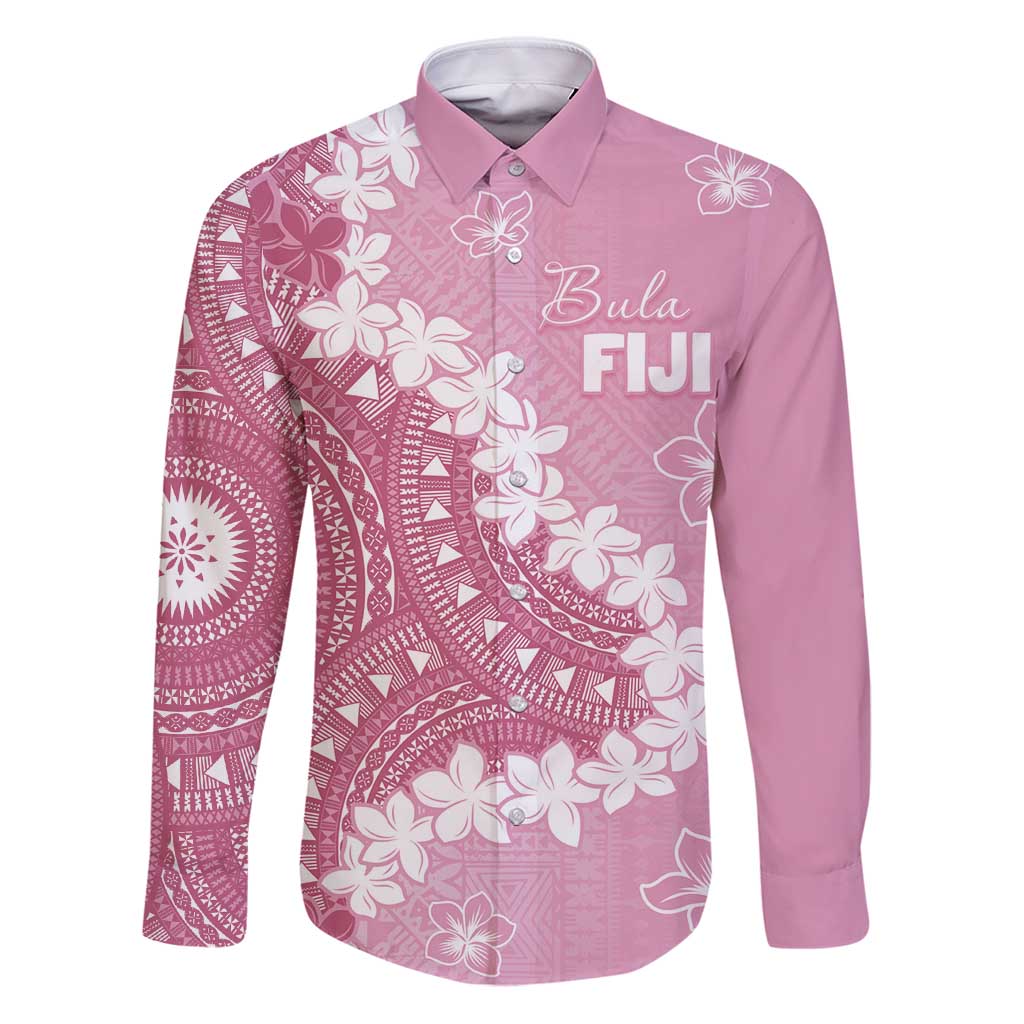 Bula Fiji Women's Day Family Matching Puletasi and Hawaiian Shirt Pink Masi Tapa