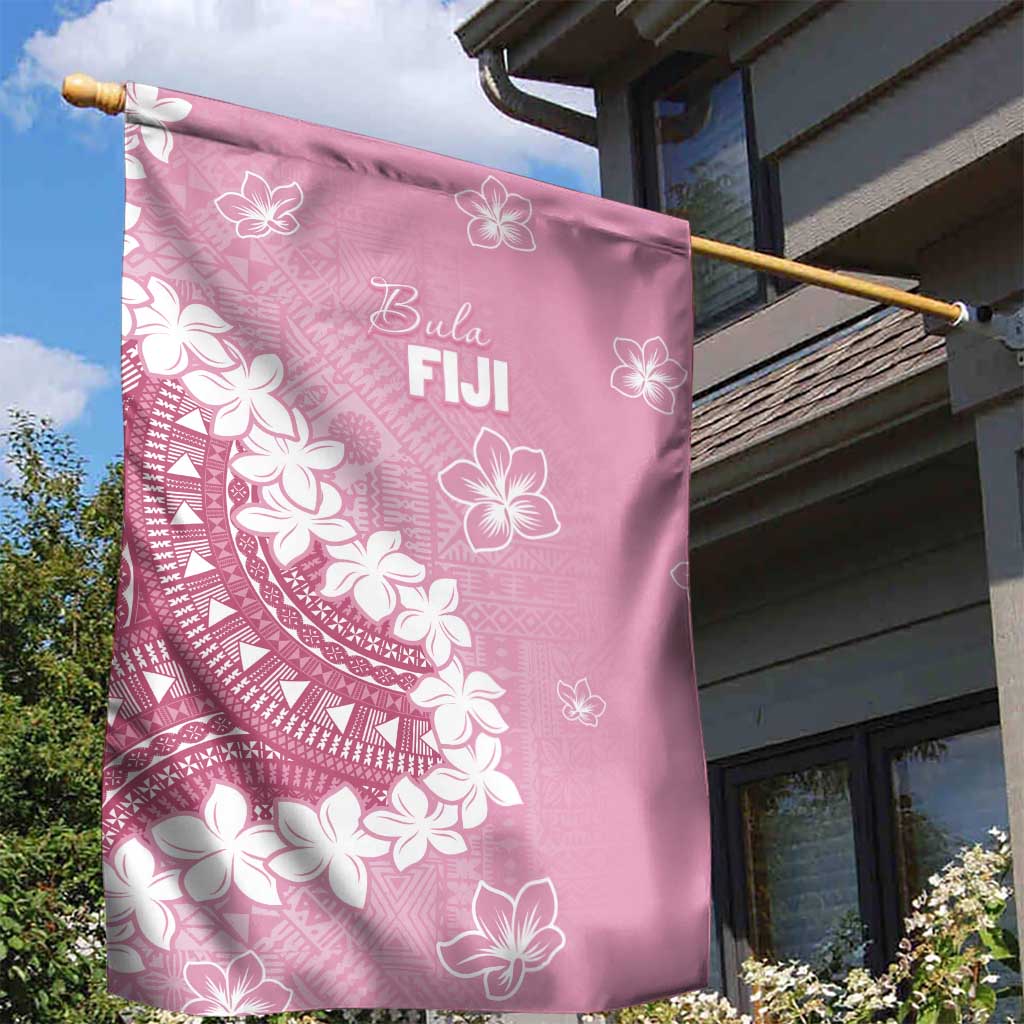 Bula Fiji Women's Day Garden Flag Pink Masi Tapa