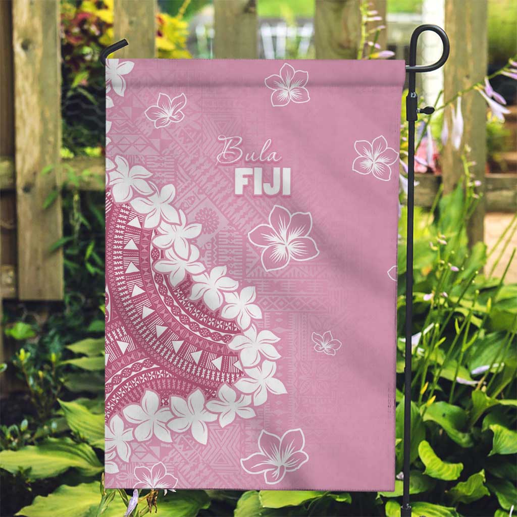 Bula Fiji Women's Day Garden Flag Pink Masi Tapa