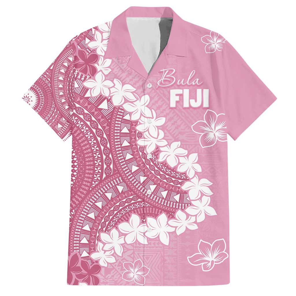 Bula Fiji Women's Day Hawaiian Shirt Pink Masi Tapa