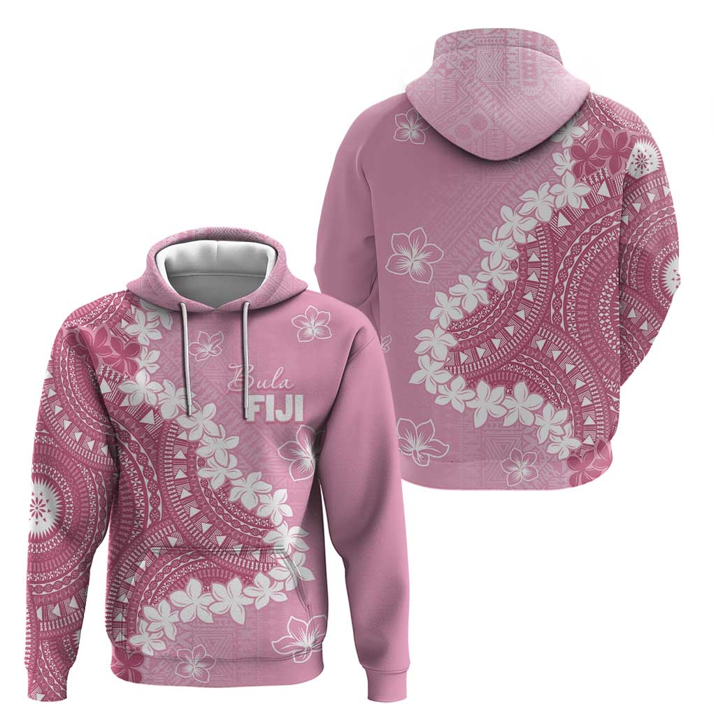 Bula Fiji Women's Day Hoodie Pink Masi Tapa