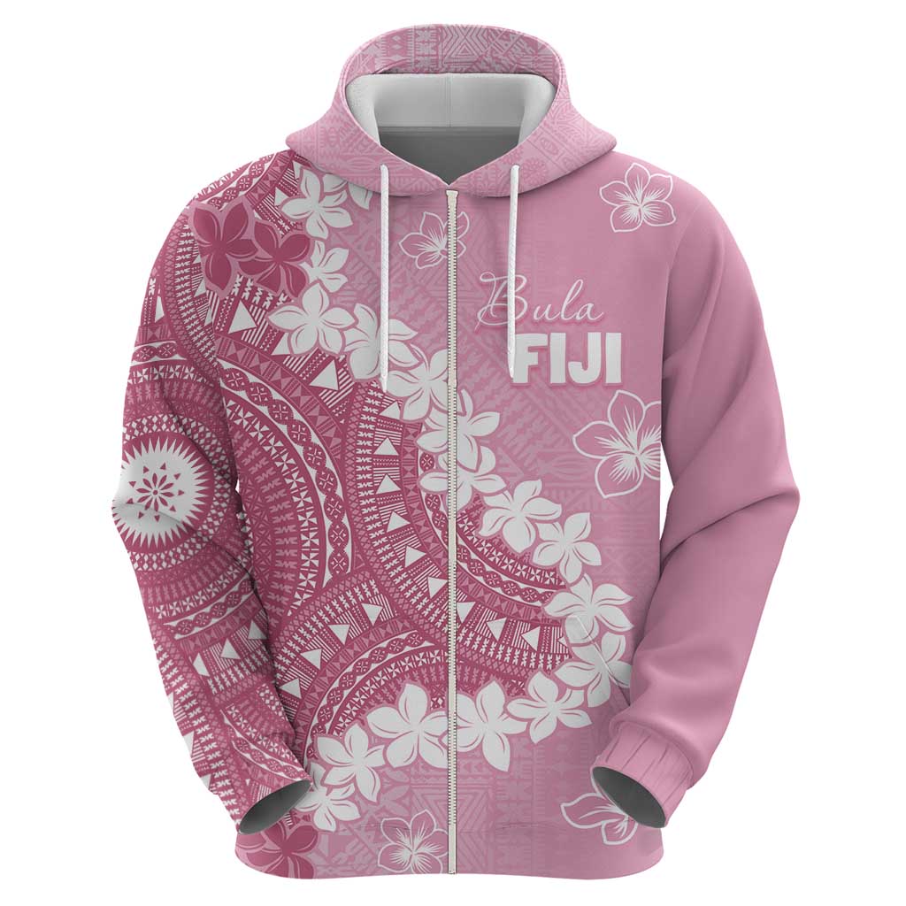 Bula Fiji Women's Day Hoodie Pink Masi Tapa