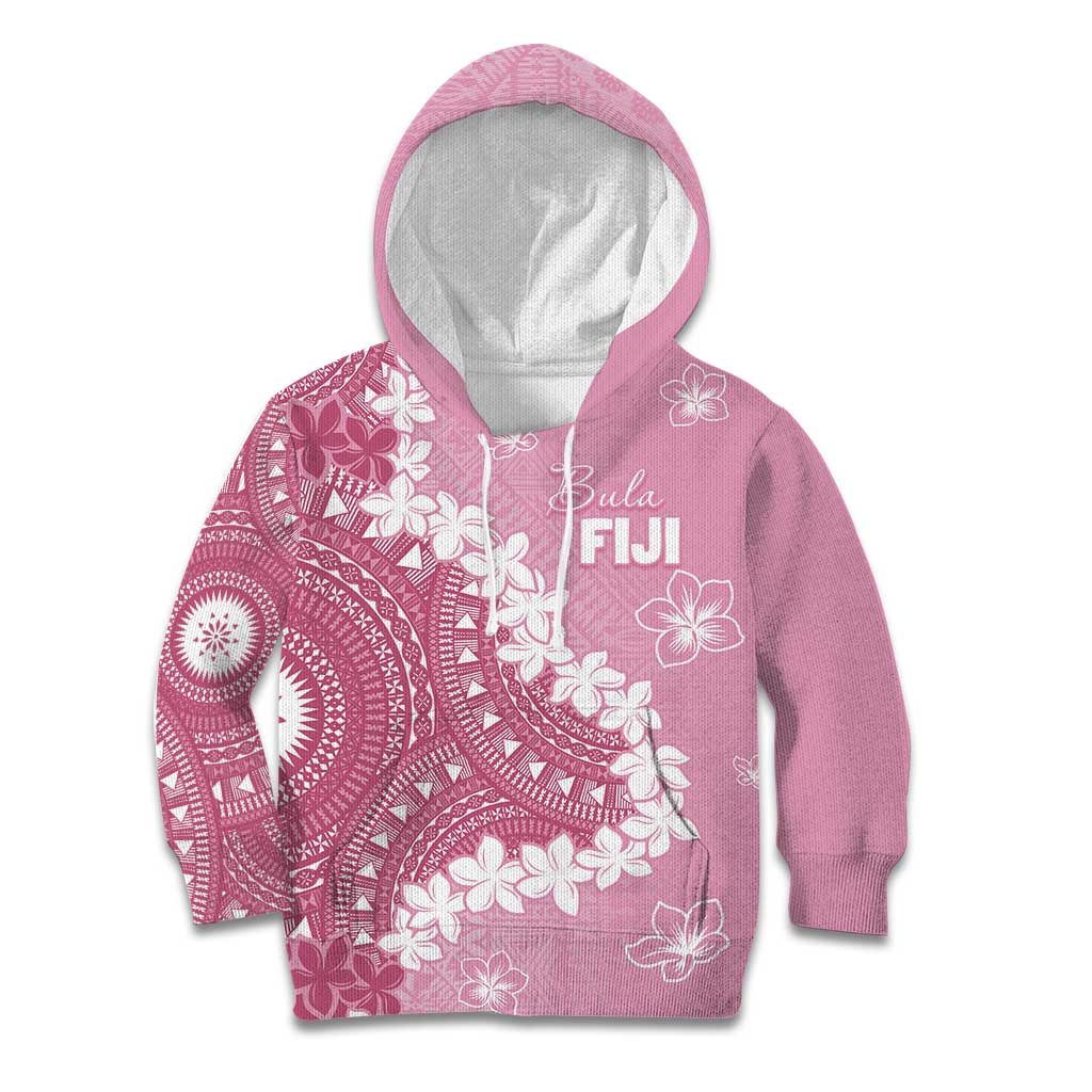 Bula Fiji Women's Day Kid Hoodie Pink Masi Tapa