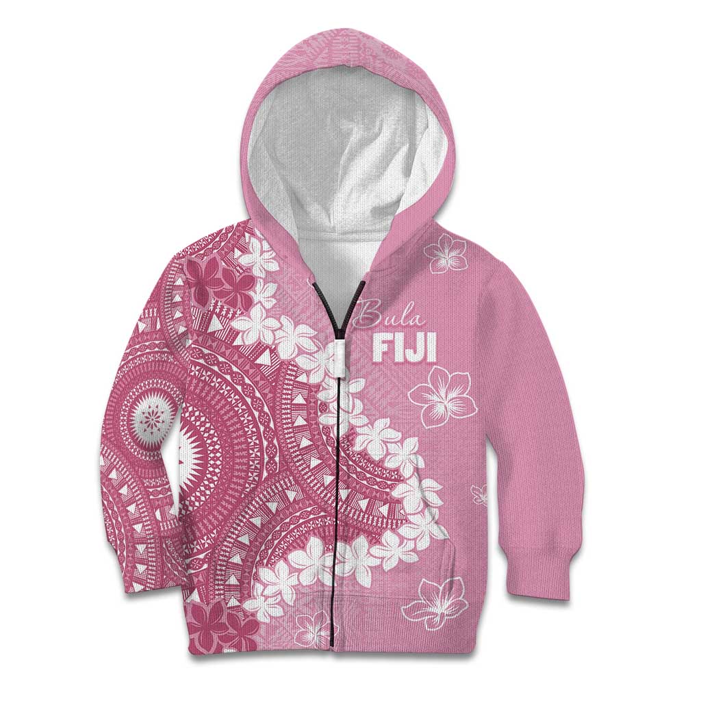 Bula Fiji Women's Day Kid Hoodie Pink Masi Tapa