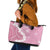 Bula Fiji Women's Day Leather Tote Bag Pink Masi Tapa