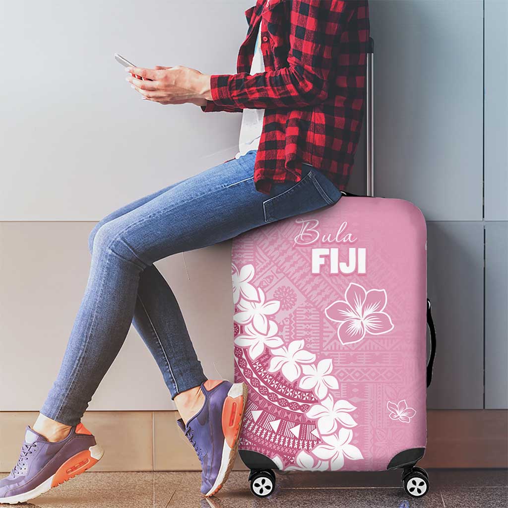 Bula Fiji Women's Day Luggage Cover Pink Masi Tapa