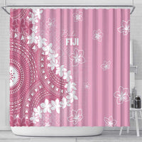 Bula Fiji Women's Day Shower Curtain Pink Masi Tapa