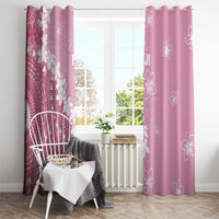 Bula Fiji Women's Day Window Curtain Pink Masi Tapa