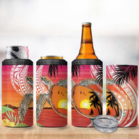 Polynesian Dreamy Turtle 4 in 1 Can Cooler Tumbler Sunset Scenery