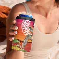 Polynesian Dreamy Turtle 4 in 1 Can Cooler Tumbler Sunset Scenery