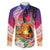 Polynesian Dreamy Turtle Family Matching Long Sleeve Bodycon Dress and Hawaiian Shirt Sunset Scenery