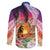 Polynesian Dreamy Turtle Family Matching Long Sleeve Bodycon Dress and Hawaiian Shirt Sunset Scenery