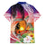 Polynesian Dreamy Turtle Family Matching Short Sleeve Bodycon Dress and Hawaiian Shirt Sunset Scenery