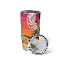 Polynesian Dreamy Turtle Tumbler Cup Sunset Scenery