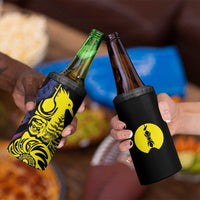 New Caledonia Kanaky 4 in 1 Can Cooler Tumbler Stylized Fleche Faitiere With Kagu Bird