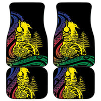 New Caledonia Kanaky Car Mats Stylized Fleche Faitiere With Kagu Bird