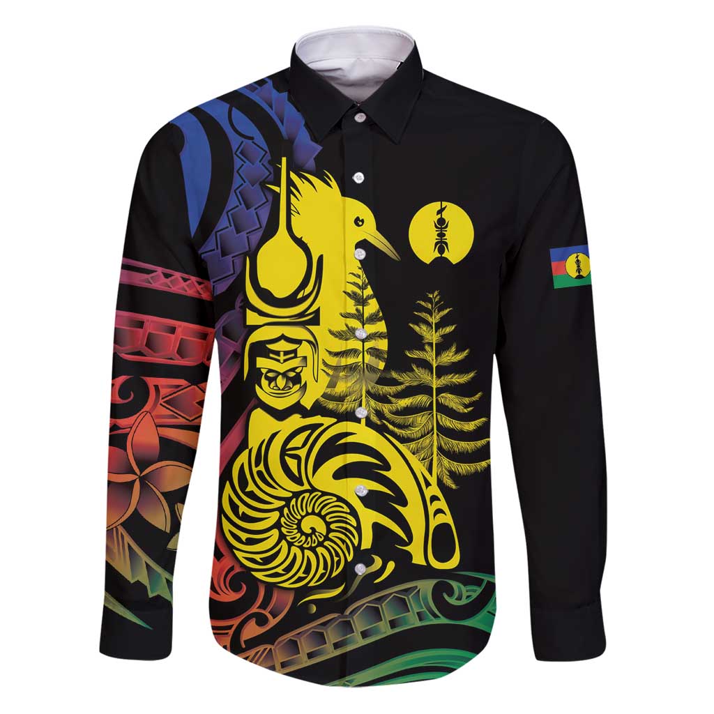 New Caledonia Kanaky Family Matching Puletasi and Hawaiian Shirt Stylized Fleche Faitiere With Kagu Bird