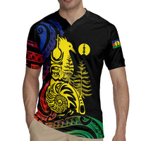 New Caledonia Kanaky Rugby Jersey Stylized Fleche Faitiere With Kagu Bird