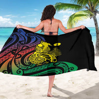 New Caledonia Kanaky Sarong Stylized Fleche Faitiere With Kagu Bird