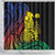 New Caledonia Kanaky Shower Curtain Stylized Fleche Faitiere With Kagu Bird