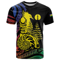New Caledonia Kanaky T Shirt Stylized Fleche Faitiere With Kagu Bird