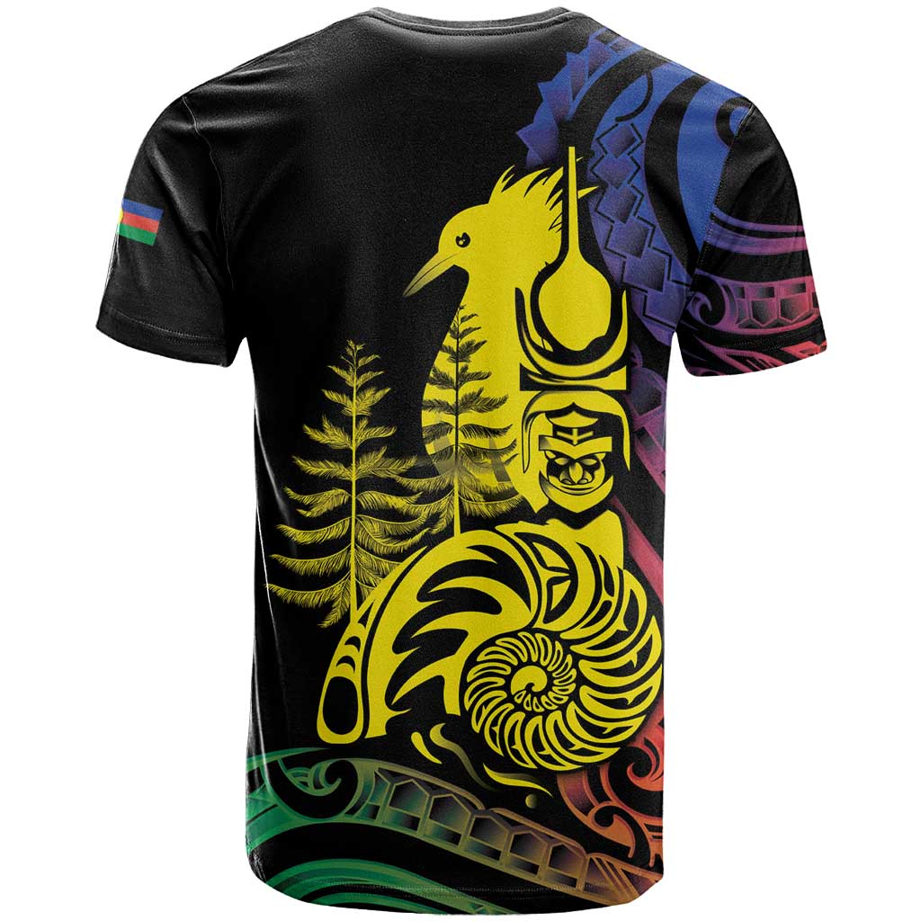 New Caledonia Kanaky T Shirt Stylized Fleche Faitiere With Kagu Bird