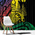 New Caledonia Kanaky Window Curtain Stylized Fleche Faitiere With Kagu Bird