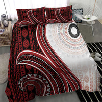 Bula Fiji Vintage Tapa Bedding Set Kaivity Masi Wave Motifs - Red