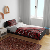 Bula Fiji Vintage Tapa Bedding Set Kaivity Masi Wave Motifs - Red