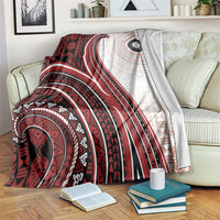 Bula Fiji Vintage Tapa Blanket Kaivity Masi Wave Motifs - Red