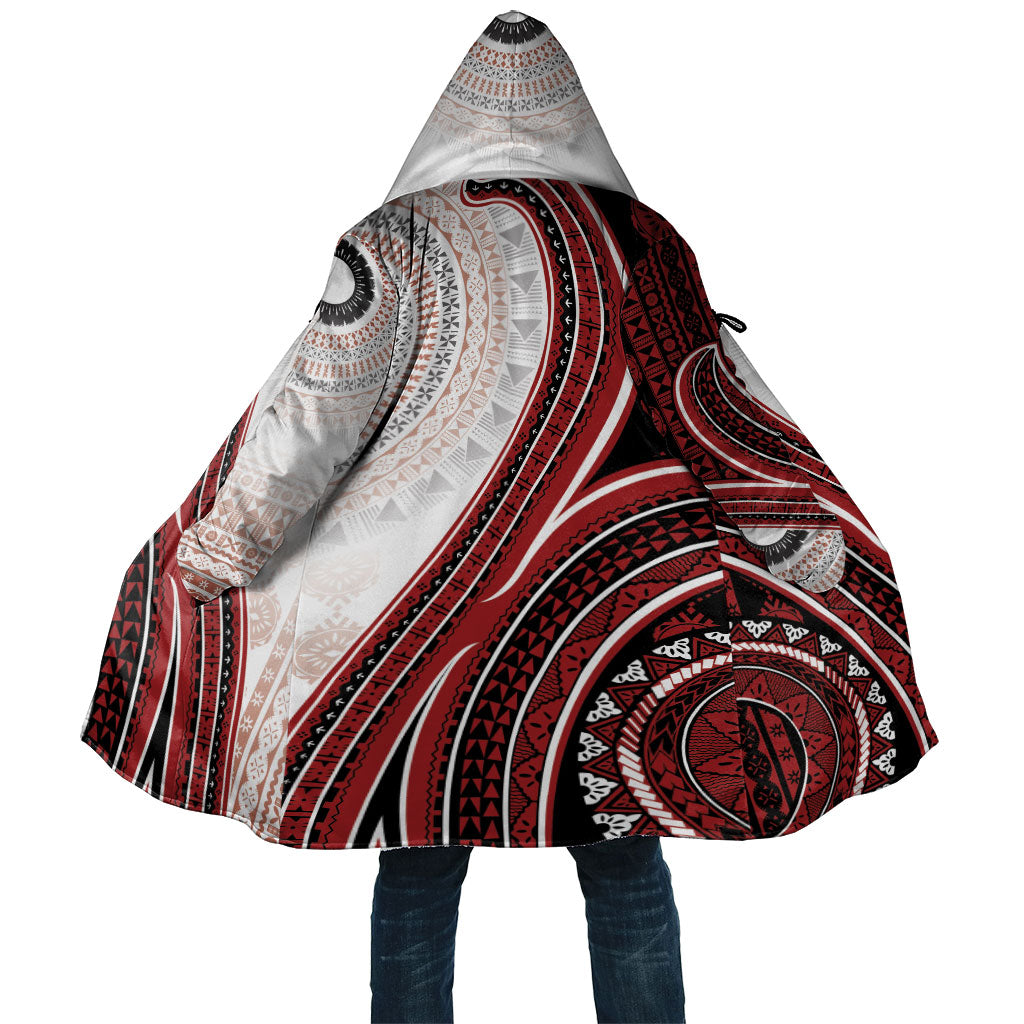 Bula Fiji Vintage Tapa Cloak Kaivity Masi Wave Motifs - Red