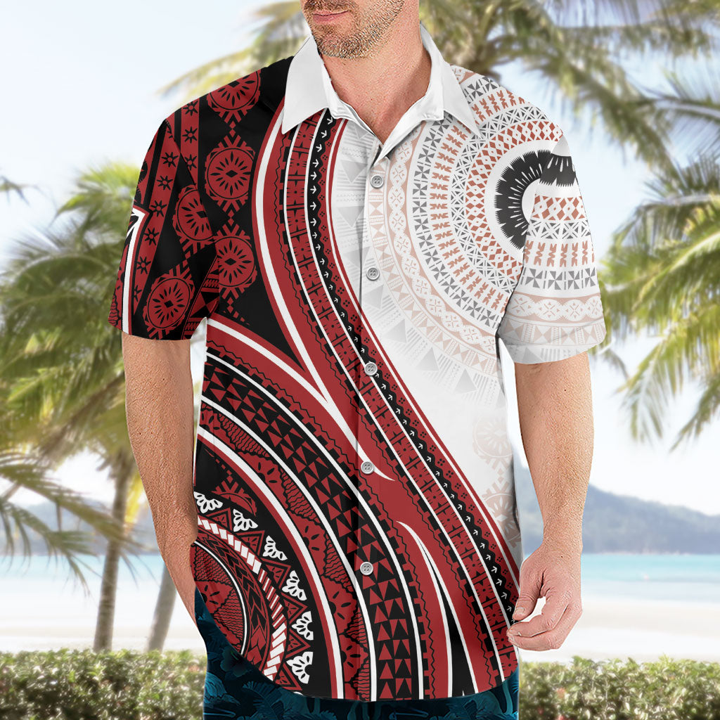 Bula Fiji Vintage Tapa Hawaiian Shirt Kaivity Masi Wave Motifs - Red