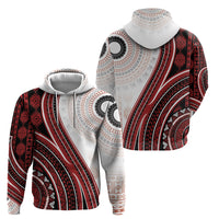 Bula Fiji Vintage Tapa Hoodie Kaivity Masi Wave Motifs - Red